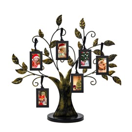 Picture Frames, Family Tree Picture Frames with 6 Hanging Photo Frames, Christmas, Birthday Gifts for Mom, Wall Decor, Table Decor (Bronze, 6-Pack)