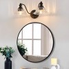 20 Inch 2-Light Vintage Bathroom Wall Sconce,Elegant Black Metal and