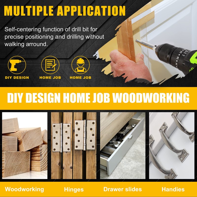 COMOWARE 17pcs VIX Bits Self Centering Drill Bit Set, 1/4"