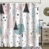 Cnayuep Christmas Shower Curtain, Winter Shower Curtain Set, Waterproof Cute