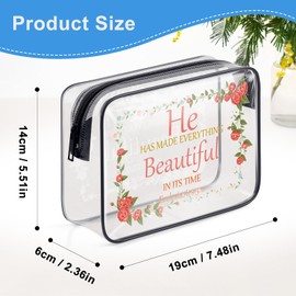 Christian Gifts for Women Religious Gift Bible Cosmetic Bag Church Gift for Family Scripture Motivational Gifts Clear Makeup Bag Christmas Birthday Graduation Gift for Friend Coworker Toiletry Bag
