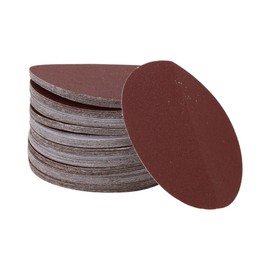 X AUTOHAUX 100 Pcs Round Sandpaper 100 Grit Hook and Loop Sanding Sheets Universal for Automotive Refinishing Woodworking 125x125mm Aluminum Oxide Red