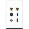 RiteAV 2 CAT6 Coax HDMI TOSLINK USB-3 Flat/Solid Wall Plate [White]