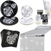 Ywediim 70s Disco Party Supplies, Includes Plates, Napkins, Cups, Straws,