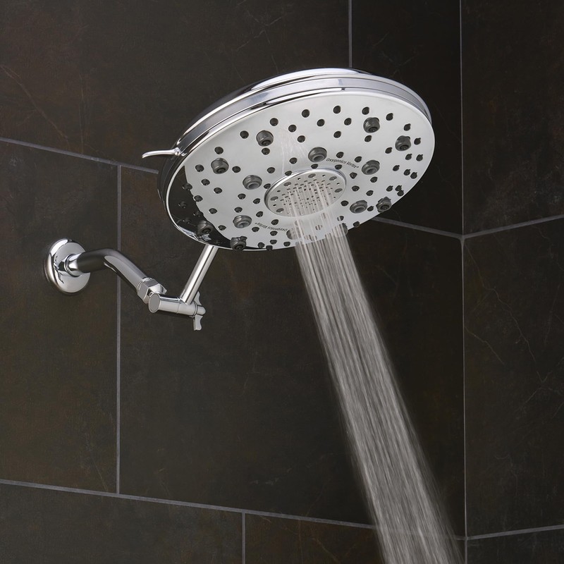 Oxygenics Vortex with Arm Chrome Rain Shower Head 1.8-GPM (6.8-LPM)
