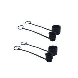 Black Rubber Dust Caps/Plugs For 1/2 Body Flat Face Hydraulic Bobcat Skid Steer Quick Couplers (2 Sets)