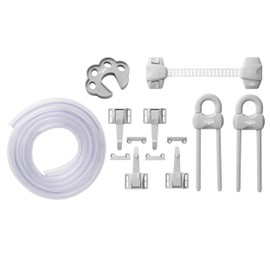 MYPET North States Safety Paws Pet Proofing Starter Kit | Includes Cabinet latches, Locks, and Cord Protectors (9 Pieces, Gray)