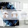 Navy Blue Marble Shower Curtain, Uiiooazy Abstract Dark Blue Polyester