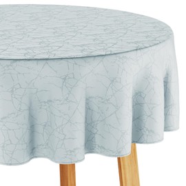 Filumi Tablecloth 120 x 160 cm Oval Silver Washable for Indoor Outdoor Marble Pattern Manil