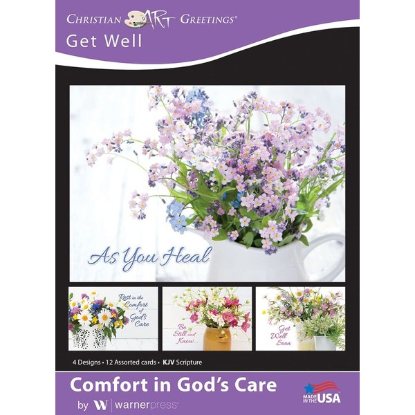 Comfort in God's Care - Get Well Greeting Cards - KJV Scripture - (Box of 12)