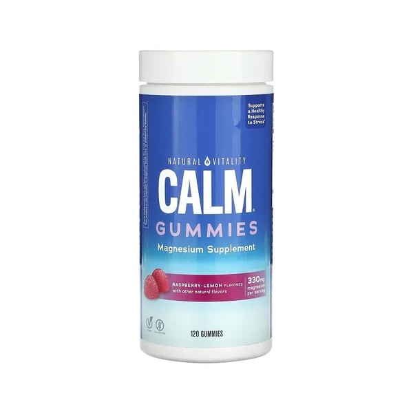 Natural Vitality Calm Suplemento de Magnesio 330mg 120 Gomitas Sabor