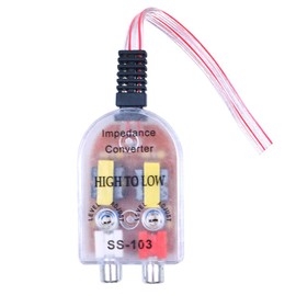 CENPEK 2Pcs Car High to Low Impedance Converter Audio Signal Adapter Speaker Output to RCA Line Control