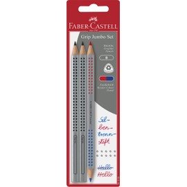 Faber-Castell 110910 Jumbo Grip Bi-Colour Pencil for Hyphenation and Correction, Red / Blue, Bicolour red and blue, -
