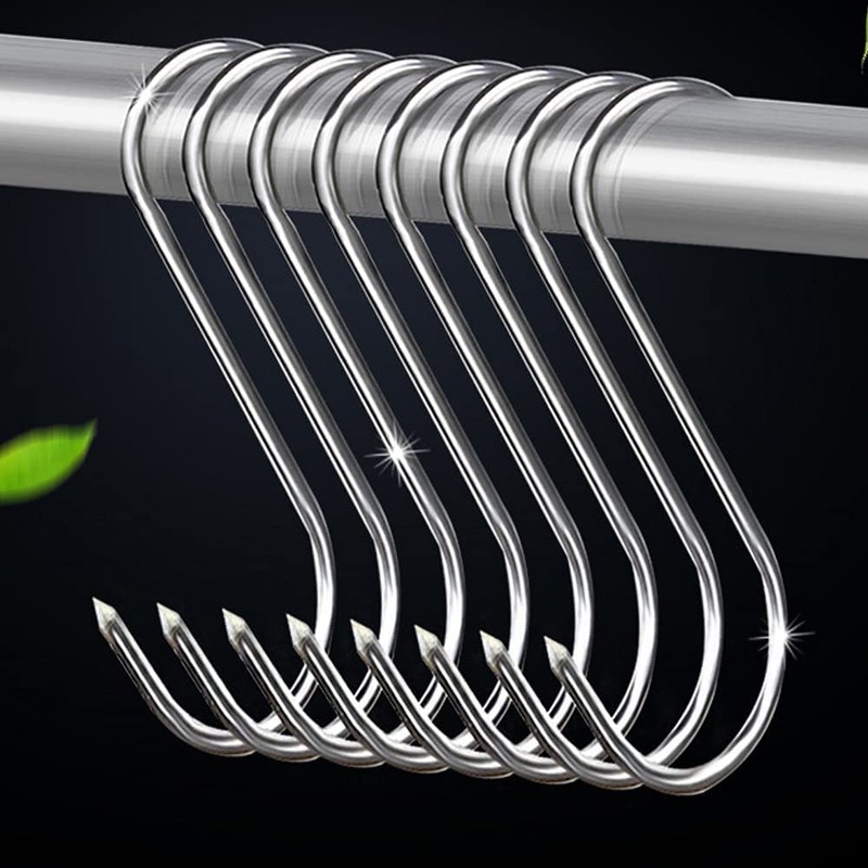 MUFEDAT 20Pcs 5.1inch Stainless Steel Meat Hooks, SUS304, S-shaped, 13CM,