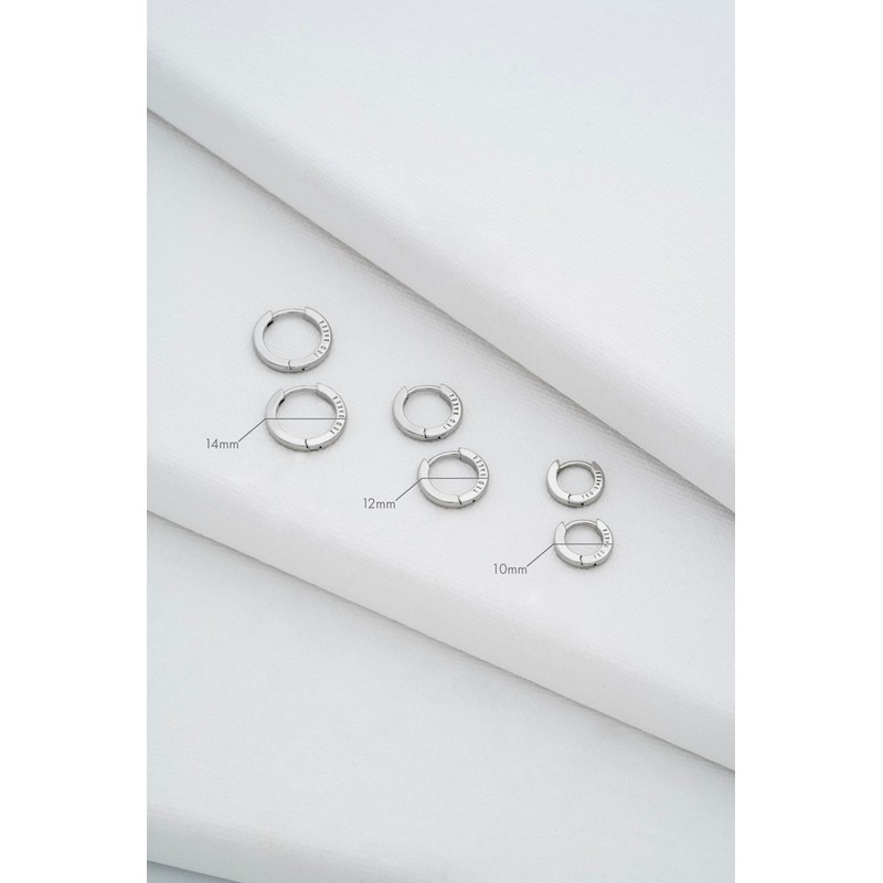 Ted Baker Crislie Logo Hoop Earrings (12mm) For Women (Silver)