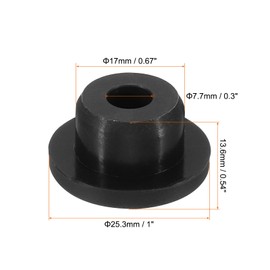 MECCANIXITY Silicone Rubber Hole Plug 17mm Diameter Soft Flexible Stopper for 16mm Hole Black 10 Pieces