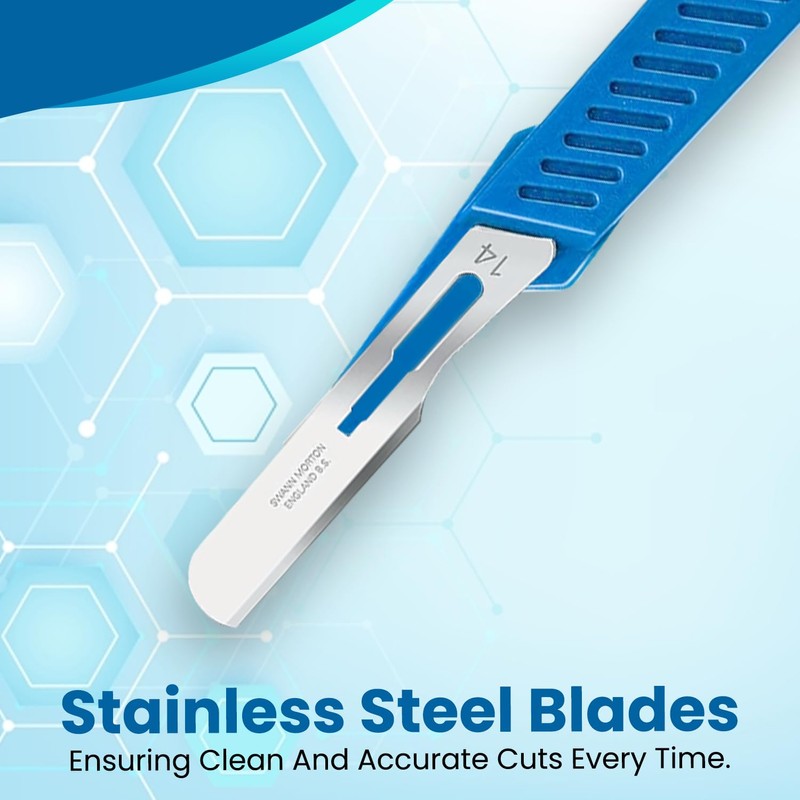 Sterile Disposable Scalpels with Blade - Surgical, Lab, and Craft