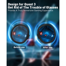VR Myopia Glasses Lenses for Quest 3, Maxonar Lenses Insert Compatible with Meta Quest 3, Easy-to-Install SPH:-3.00 (One Lens)