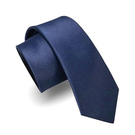 haoyuan Men Ties - Classic Neck Tie, Skinny Neck Tie, Solid Color Tie, Men's Formal Necktie, Wear Accessories for Wedding, Funeral, Work, Business, Office, Party (Navy Blue)
