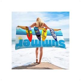 KONFEN Microfibre Beach Towel Large Microfibre Beach Towel 160 x 80 cm Sand-Free Quick Drying Towel Beach Bath Towel Lightweight for Swimming Yoga Sports Travel (Sea and Skateboard)