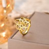 TEAMER Elegant Filigree Flower Ring Stainless Steel Bohemian Flower Of