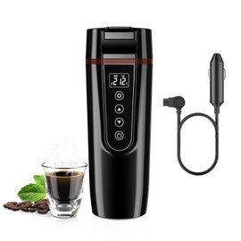 Car Electric Kettle for Travel : FVPE 12V/24V Small Electric Water Kettle, Multi-Temp Control 400 mL Portable Car Water Boiler for Brewing Coffee Tea,LCD Display 304 Stainless Steel Truck Heating Cup