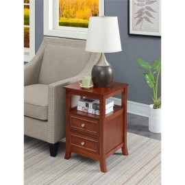 Convenience Concepts Melbourne Square End Table in Cinnamon Wood Finish