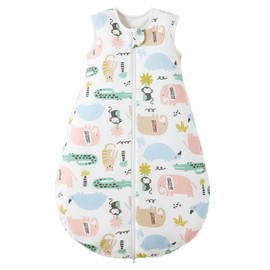 Duomiaomiao Baby Sleeping Bag Winter 2.5 Tog Sleeping Bag 6-18 months 100% Cotton Baby Wearable Blanket for Newborn, Animals