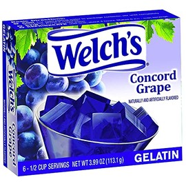 Welch's Concord Grape Gelatin Mix 3.99oz Box (Pack of 12)