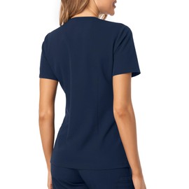 COMENII Scrubs for Women, 3 Pocket V-Neck Tailored Fit Workwear, Anti-Wrinkle Medical Scrub Tops Women-1-Navy XL