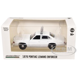 Greenlight 1976-77 PONTIAC LEMANS ENFORCER WHITE W/LIGHT BAR 1/64 MODEL BY GREENLIGHT 43014