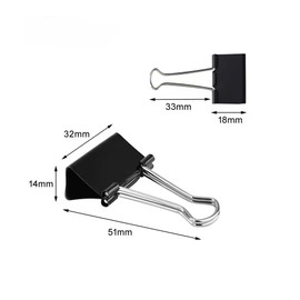 100 Pack Medium Binder Clips, Standard 32mm/1.25 in Binder, Durable Medium Black Binder Clips Bulk, Office Binder Supplies, Paper Binders, Metal Binders for Filing, Office, School, Home