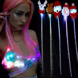 Rhappq 5pz Pinzas Pelo Con Luz Fibra Luminosa Accesorios De Fiesta