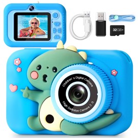 MILFECH Children's Instant Camera, Dinosaur Camera, Blue
