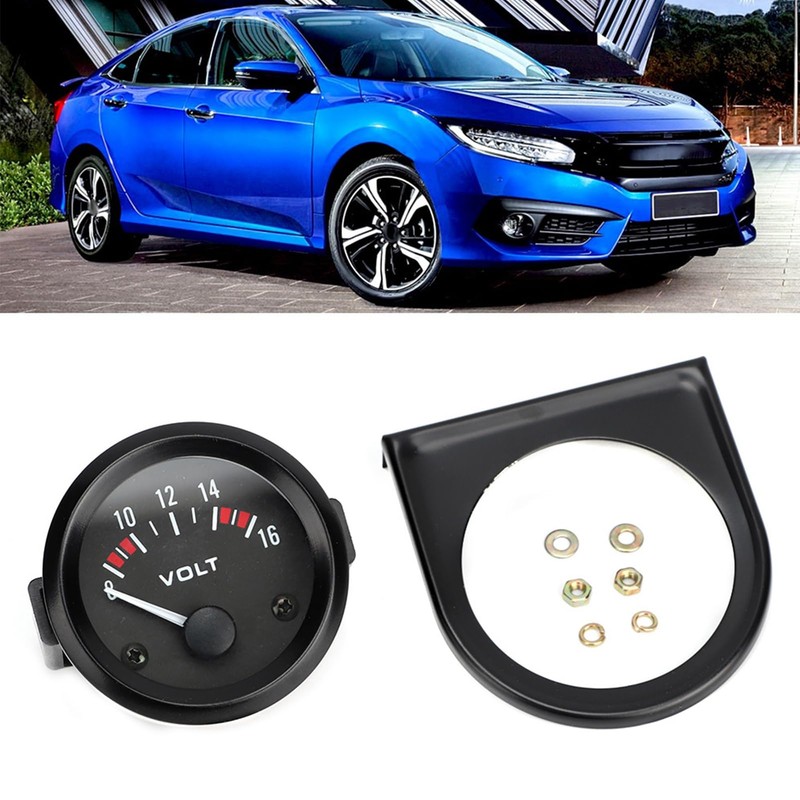 Aramox 12V Car Universal Voltmeter 52mm/2in Voltage Meter Gauge Black
