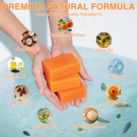 forvirgeen 6PCS Persimmon Soap Bar for Body Odor Control，Natural Refreshing Body Bar Soap for Old People Smell, Eliminating Body Odor, Deep Cleaning Body Face Deodorizing Odor for All Skin Type