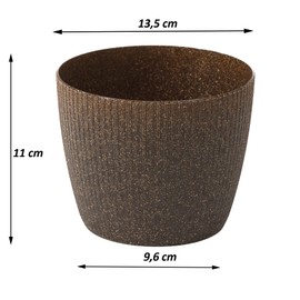 Tymar Flower Pot, Pack Of 2, Round Shape, Planter (2 Pack), Espresso, Diameter 13.5 cm