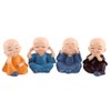 Hztyyier 4 Pieces Monk Figure, Charming Resin Figure with Kungfu