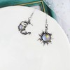 Vintage Boho Opal Sun and Moon Drop Dangle Earrings Moonstone