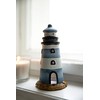 HEITMANN DECO Lighthouse Ceramic Lantern, Blue, White, Beige, 10,2 x