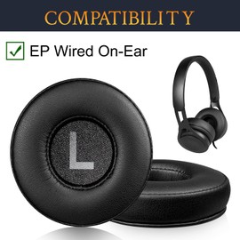 SOULWIT Professional Ear Pads Cushions Replacement for Beats EP Wired On-Ear Headphones, Ear Pads with Softer Protein Leather, High-Density Noise Isolation Foam - Black