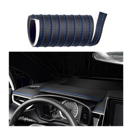 KVAEY Car Interior Trim Strips, Automotive Flexible Leather Moulding Line for Door Panel Gap, Universal DIY Decorative Dashboard Line Strip Fit Cars Trucks SUVs, Car Accessories (Blue)
