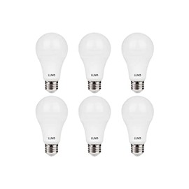 LUNO A19 Non-Dimmable LED Bulb, 14W (100W Equivalent), 1500 Lumens, 2700K (Soft White), Medium Base (E26), UL Certified (6-Pack)