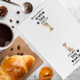 KFXHANGD Labrador Retriever Kitchen Towels for Dog Lovers - Funny Yellow Hand Dish Tea Towels for Bathroom Kitchen, Gifts for Women, 16x24 Inches