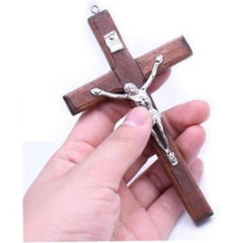 Jowxsx Wooden Cross Hanging Religious Worship Symbol for Home Decor Wooden Catholic Crucifix Home Accessories Decoration