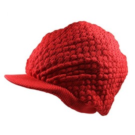 RW Men's Cotton Rasta Beanie Visor (More Colors) (RED)