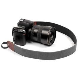 MegaGear Genuine Leather Camera Strap - Adjustable Shoulder Neck Strap for DSLR SLR Cameras - Durable, Secure, Universal - Black