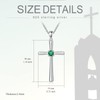 Sterling Silver Cross Necklace for Women Birthstone Cross Crucifix Pendant