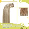 RUNATURE Ash Brown Human Hair Ponytail Extension 14 Inch Straight
