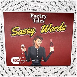 Poetry Tiles - 536 Sassy Word Magnets - Sarcastic, Judgmental, Shady Magnetic Words Kit for Refrigerator Poems and Stories - Funny Fridge Magnets for Adults with Spunk